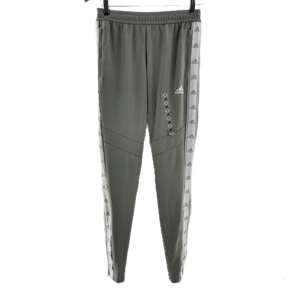 Adidas Gray and White Strip Logo Zipper Leg Track Pants Womens Size X-Small